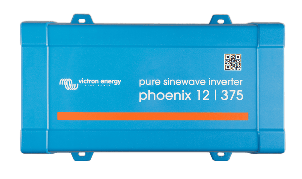 Blue Victron Phoenix 12/375 pure sine wave inverter top view