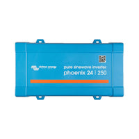 Victron Phoenix 24/250 pure sinewave inverter front view in blue steel chassis showing product branding
