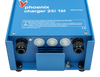 Bottom view of charger showing entry glands for cables and the earthing stud