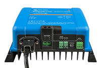 Bottom connection panel of the Victron Phoenix Smart battery charger showing terminals and ports