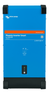 Front view of blue Victron Phoenix Smart Inverter 24/3000 showing status LEDs and branding