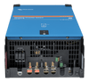 Bottom connection panel of the inverter showing DC terminals and AC output ports