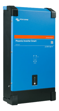 Left side view of the blue and black Phoenix Smart Inverter enclosure