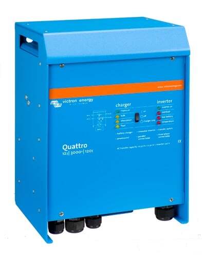 Left side profile of the Victron Quattro inverter charger aluminium housing