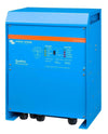 Left perspective view of the blue aluminium enclosure for the Victron Quattro 5000VA inverter charger