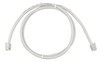 Coiled 0.9m grey RJ12 UTP cable with transparent modular connectors on both ends