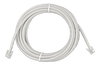 Coiled 30m grey RJ12 UTP cable with transparent modular connectors on both ends