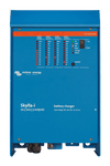 Front panel of a blue Victron Skylla-i 24V 80A battery charger with LED status display and power switch