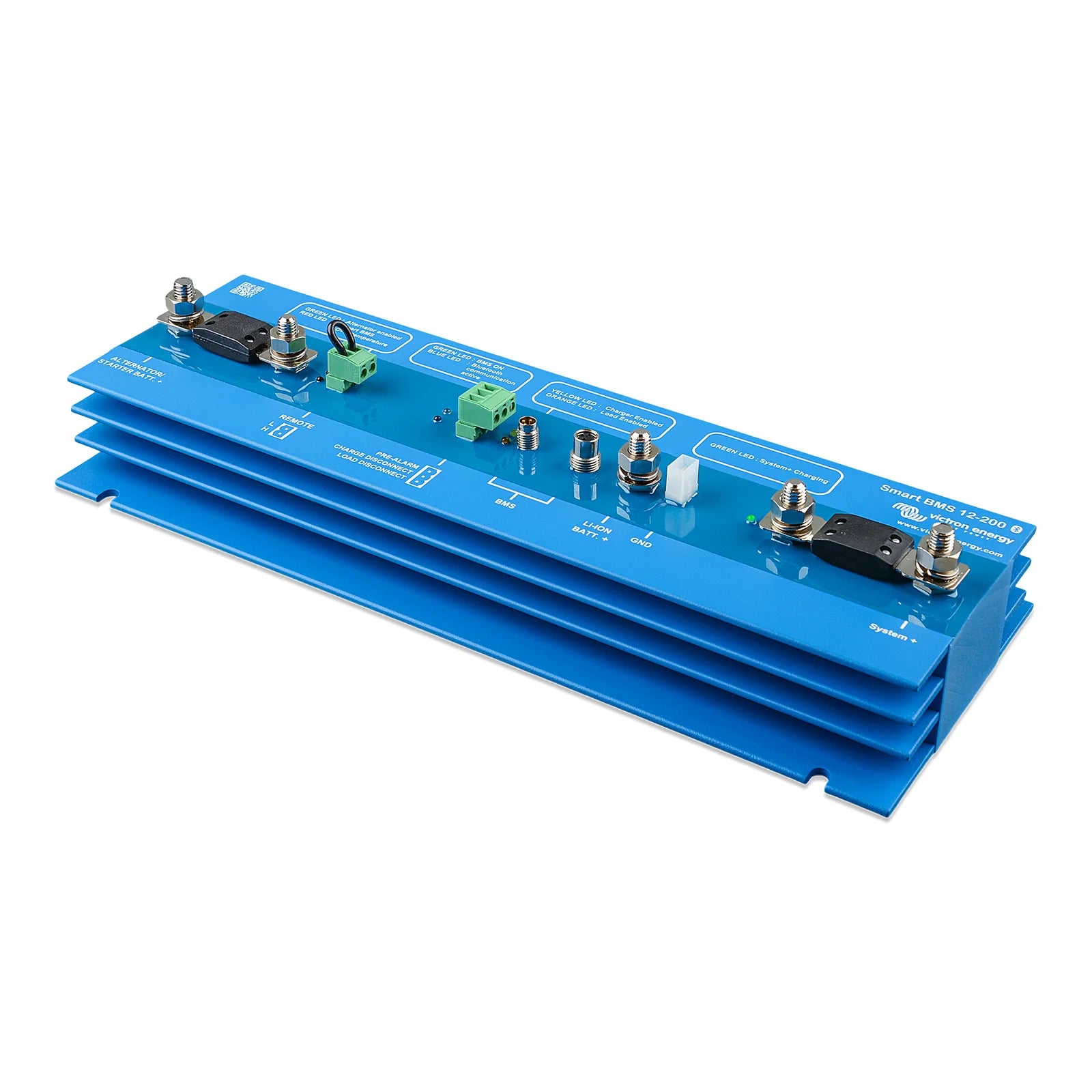 Opposite side perspective showing mounting slots and robust blue enclosure