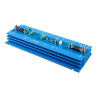 Opposite side perspective showing mounting slots and robust blue enclosure