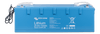 Perspective view of the Victron Smart LiFePO4 25.6V 100Ah battery showing the long form factor and blue casing