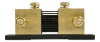 Rear view of the 1000A shunt showing stacked metal plates for heat dissipation