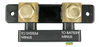 Top view of the battery monitor indicating the correct system and battery negative connection points