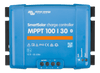 Front view of Victron SmartSolar MPPT 100/30 charge controller in blue