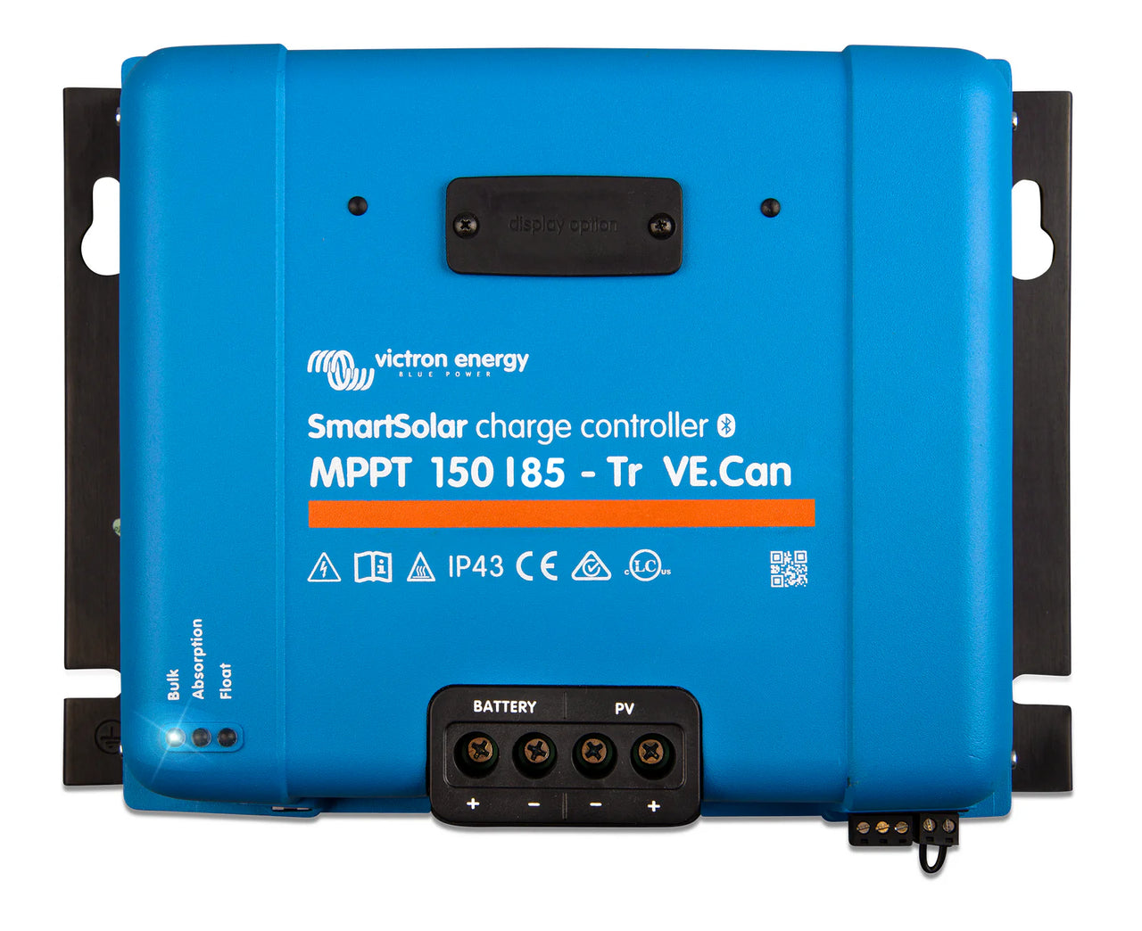 Blue Victron SmartSolar MPPT 150/85-Tr VE.Can charge controller with screw terminals and status LEDs