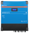 Front view of Victron SmartSolar MPPT RS 450/100 charge controller with LCD display and blue steel enclosure