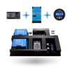 Exotronic board depicted with Victron MultiPlus-II inverter and monitoring accessories