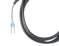 Close-up of pre-crimped blue insulated ferrule terminals on VE.Direct TX digital output cable