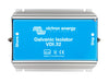 Top-down view of the Victron VDI-32 galvanic isolator showing shore and ship earth terminal markings