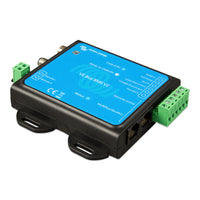 Rear perspective view of the BMS V2 highlighting RJ45 ports and removable terminal blocks