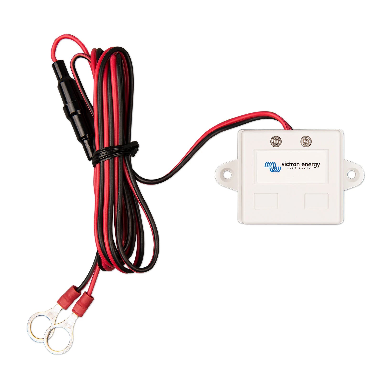 Victron VE.Can power cable with inline fuse, ring terminals and white junction box