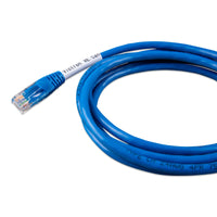 Close-up of RJ45 connector with Victron VE. Can label