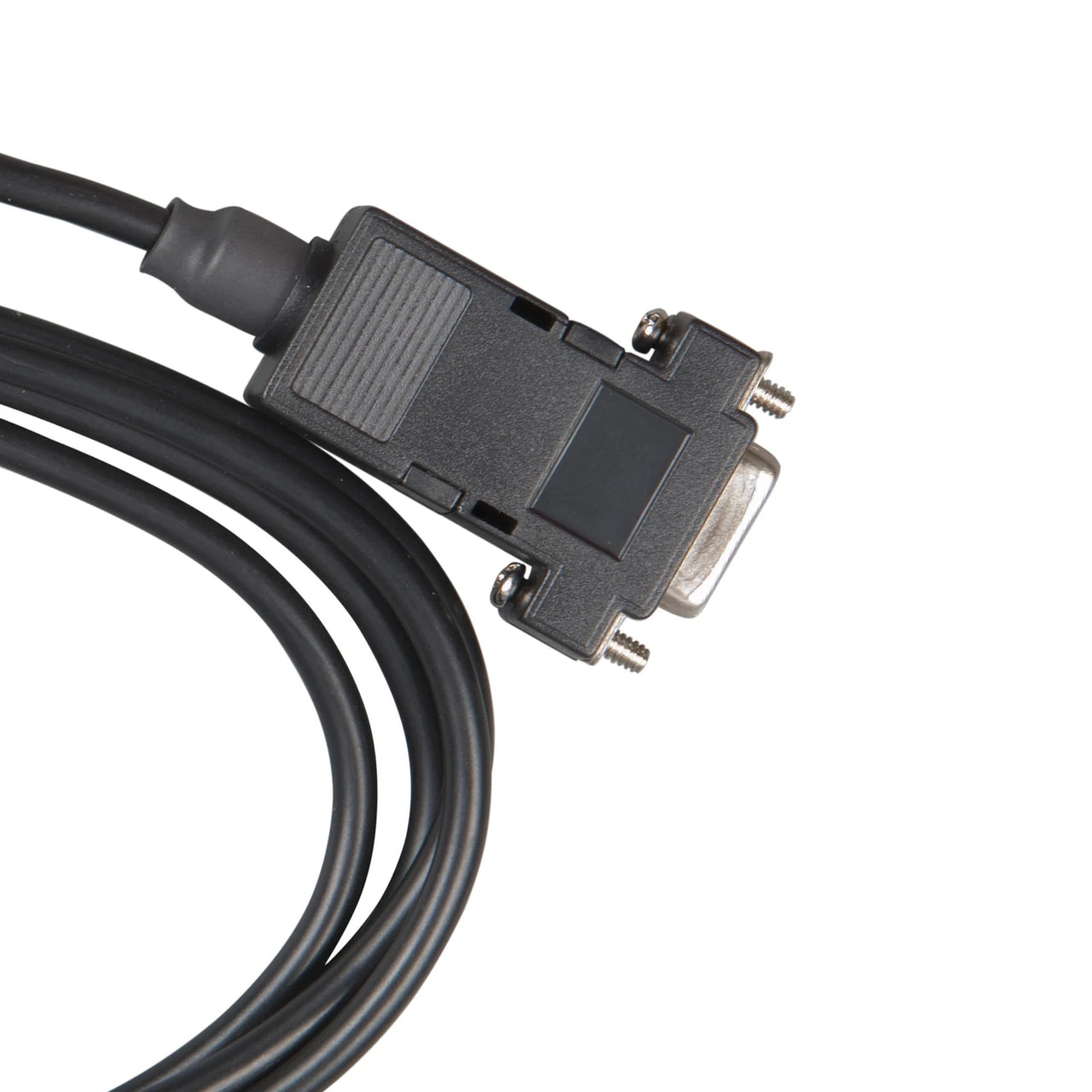 VE.Direct to RS232 interface cable featuring a white 4-pin connector and female DB9 serial plug