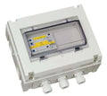Enclosed 10kVA single phase transfer switch with clear viewing window and cable glands