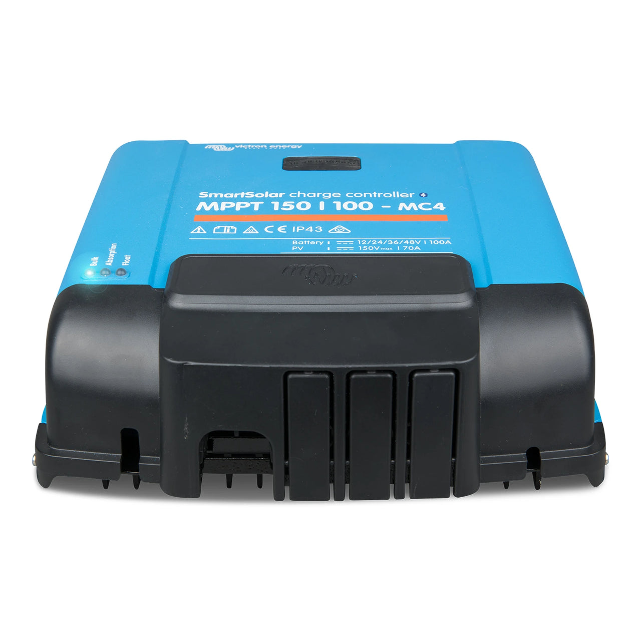 Perspective view of Victron WireBox-L cable cover attached to a SmartSolar MPPT charge controller
