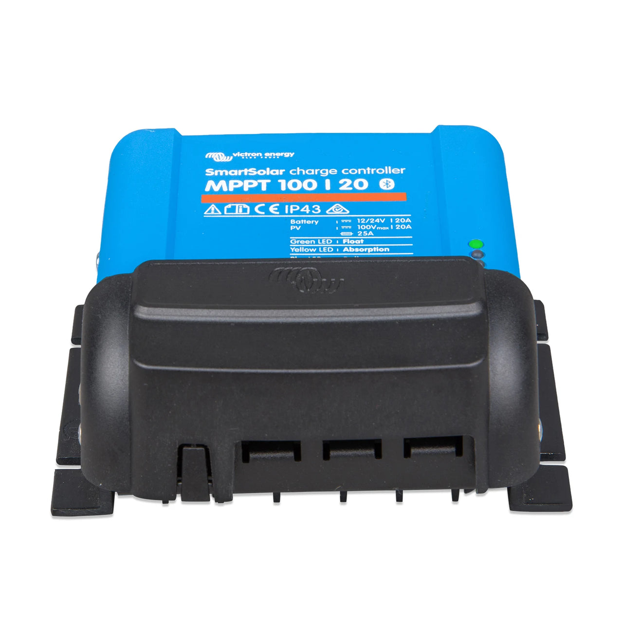 Victron WireBox-S 100-20 cable terminal cover fitted to an MPPT solar charge controller