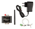 Zigbee to RS485 converter kit including module, antenna, power adapter, and wiring cables