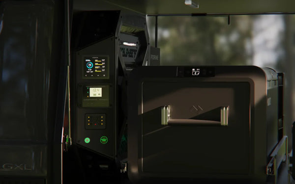 Installation of the Enerdrive power system in a 4WD canopy next to a portable fridge