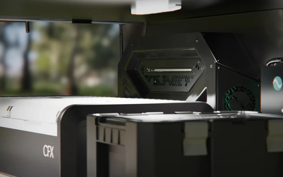 Interior 4WD canopy view showing the integrated light bar in use