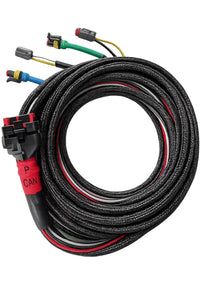 Coiled black Wakespeed WS500 wiring harness with P-CAN connector and multiple sensor plugs