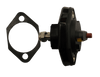 Side profile of circuit breaker with black rubber sealing gasket showing threaded stud length