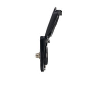 Side profile of waterproof socket with lid fully open showing connector depth