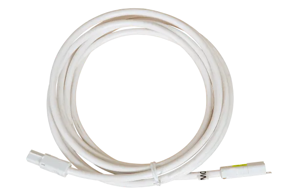 Coiled 2.5m white CMS connection lead with C style connectors