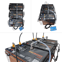 White 10mm PTFE pneumatic tubing configured as a battery venting manifold across multiple lithium batteries