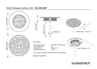 Technical dimensional drawing of 10W recessed wireless charger