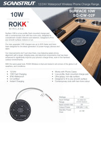 Feature summary for Scanstrut ROKK 10W wireless charger range