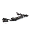 Side view of bundled solar branch connectors highlighting the moulded splitter blocks