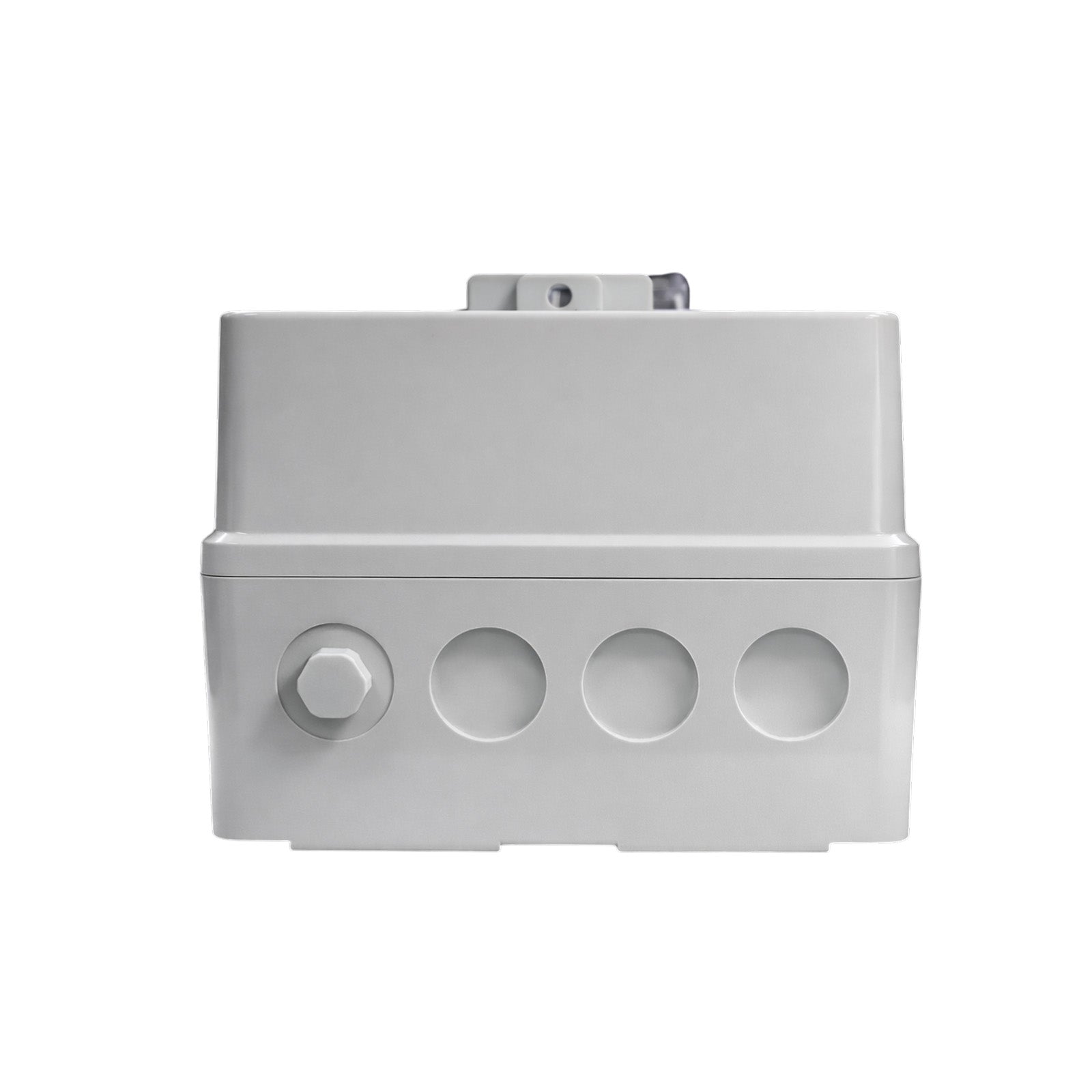 Base of the ZJBeny enclosure showing four pre-moulded cable entry knockouts
